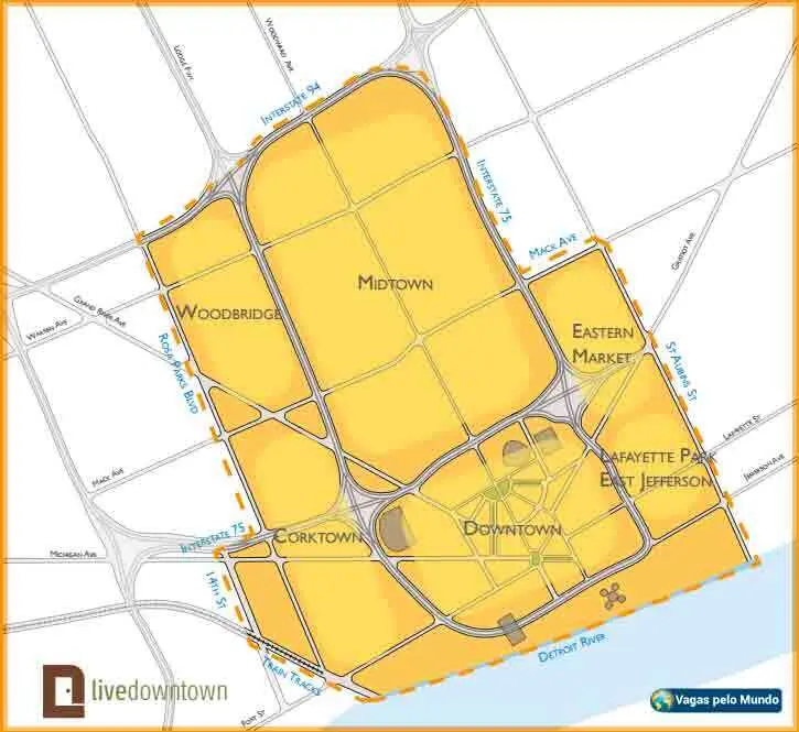 Mapa das areas da cidade que participam do projeto